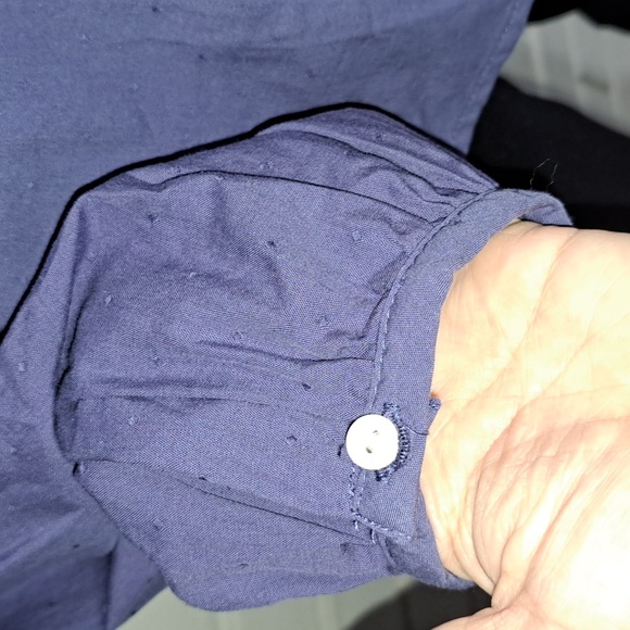 Universal Thread Blue Boho Tie Front Balloon Sleeve Blouse. Size Medium NWT - Picture 3 of 8